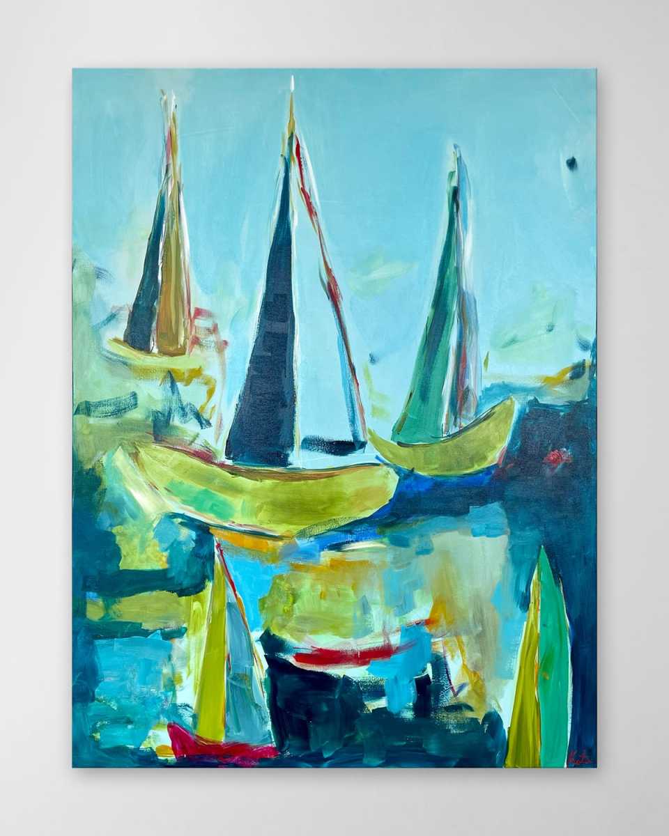 "Come Sail Away" Hand-Embellished Giclee by Kate Baldock